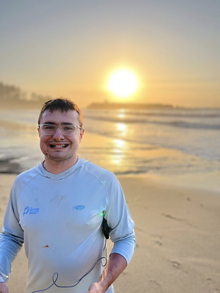 Stone Kaufer on the beach at Coos Bay, OR.